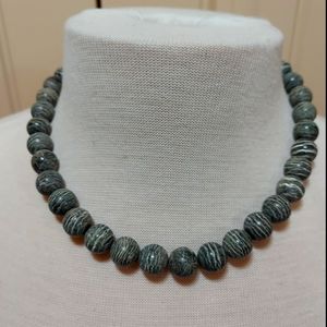 Vintage Stone Necklace With Unique Dolphin Closure